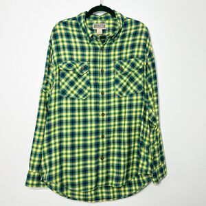 Duluth Trading Shirt Mens L Free Swingin Wicking Flannel All Season Button Down